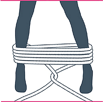 nudo bondage bastón de mando, cuarto paso