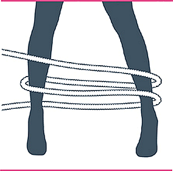 nudo bondage bastón de mando, segundo paso