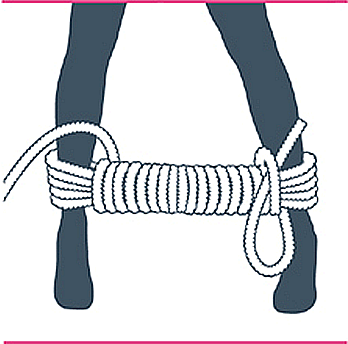 nudo bondage bastón de mando, octavo paso