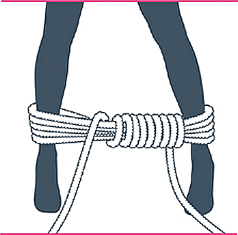 nudo bondage bastón de mando, sexto paso