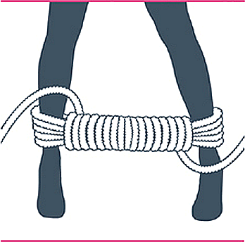 nudo bondage bastón de mando, séptimo paso