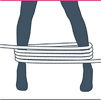 nudo bondage bastón de mando, tercer paso