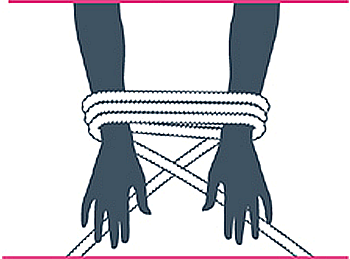 nudo bondage envolver y cinchar, segundo paso