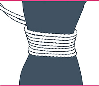 nudo bondage corsé, paso cinco