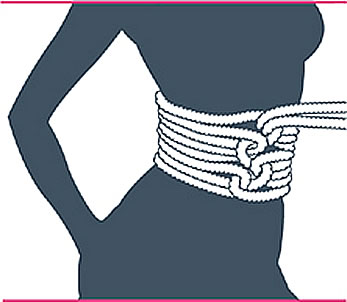 nudo bondage corsé, paso cuatro