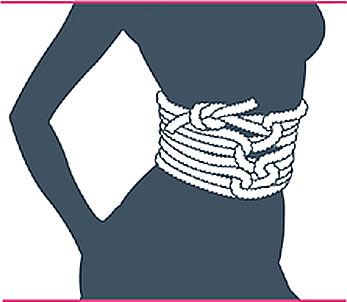 nudo bondage corsé, paso ocho