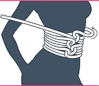 nudo bondage corsé, paso seis