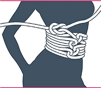 nudo bondage corsé, paso siete