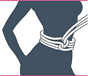 nudo bondage corsé, paso tres