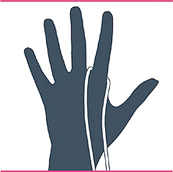 nudo bondage guantes, paso uno